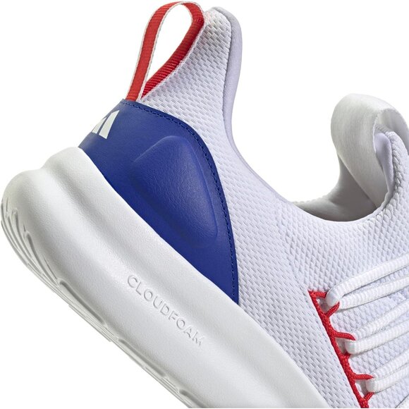 ⚡Adidas Mens White/Better Scarlet/Lucid Blue Imported Rubber Lite Pull-On Shoes - Picture 7 of 8